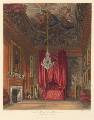 Item nr. 152515 Queen Mary's State Bed-chamber, Hampton Court Palace. The History of the Royal Residences. W. H. Pyne, Pyne.