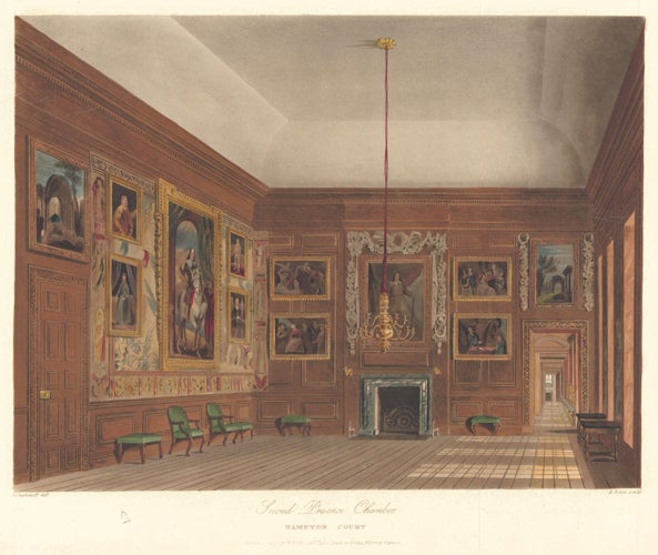 Item nr. 152516 Second Presence Chamber, Hampton Court Palace. The History of the Royal Residences. W. H. Pyne, Pyne.