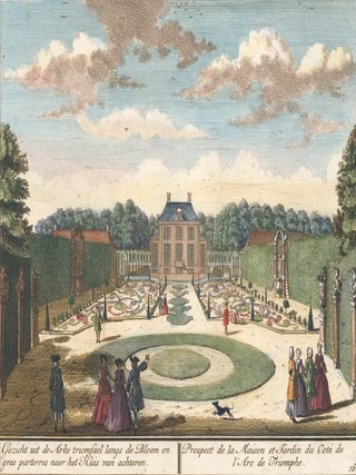 Item nr. 152559 Gezicht uit de Arke triomfael langs de Bloem en gras parterres naer Huis van...