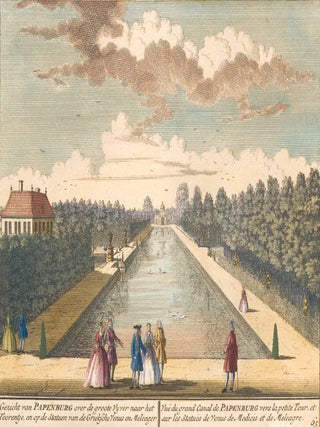 Item nr. 152564 Gezicht van Papenburg over de groote Vyver naar het Toorentje. Het Zegenpralent...