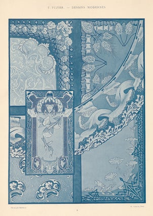 Item nr. 154009 This plate: 8. Blue and white embroidery. Dessins et Broderies Pour Costum et...