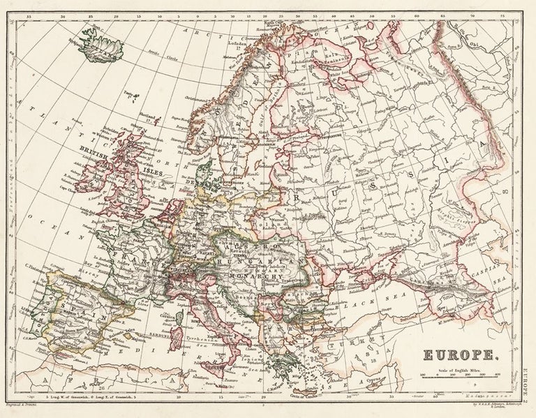 Item nr. 154013 Europe. The Cabinet Atlas of the World. Alexander Keith Johnston.