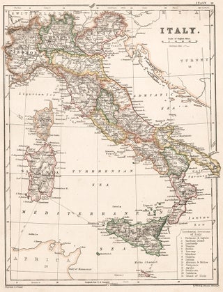 Item nr. 154029 Italy. The Cabinet Atlas of the World. Alexander Keith Johnston