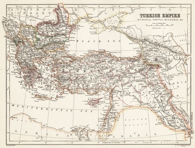Item nr. 154035 Turkish Empire. The Cabinet Atlas of the World. Alexander Keith Johnston.