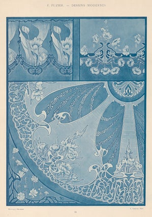 Item nr. 154472 This plate: 11. Blue and white embroidery. Dessins et Broderies Pour Costum et...