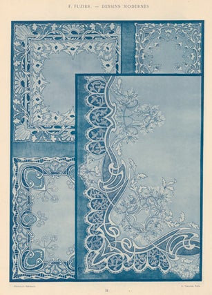 Item nr. 154473 This plate: 12. Blue and white embroidery. Dessins et Broderies Pour Costum et...