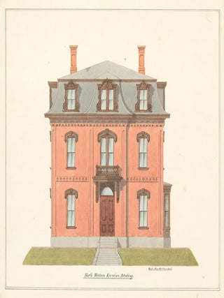 Elevation of house on Broadway, Chelsea, MA. American Architectural Rendering.
