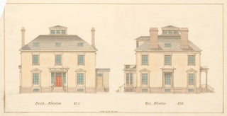 North and East elevations of a house in Chelsea, MA. American Architectural Rendering.