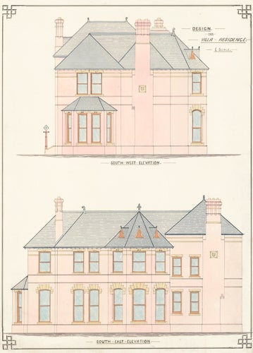 Item nr. 155228 Southwest and Southeast Elevations. Design for Villa Residence. F. Reginald Watson.