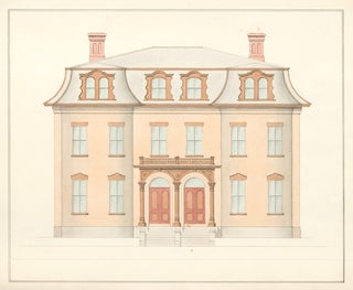 Item nr. 155236 Front elevation of a house in Chelsea, MA. American Architectural Rendering. John...