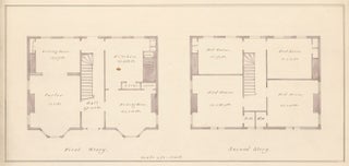 Item nr. 155249 First and second floor plans of a house in Chelsea, MA. [Pencil elevation on the...