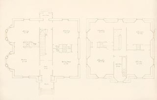 Item nr. 155259 First and second floor plans of a house in Chelsea, MA. American Architectural...