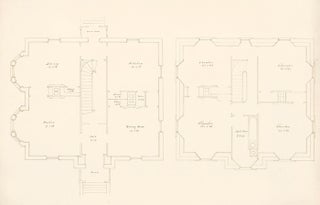 Item nr. 155259 First and second floor plans of a house in Chelsea, MA. American Architectural...