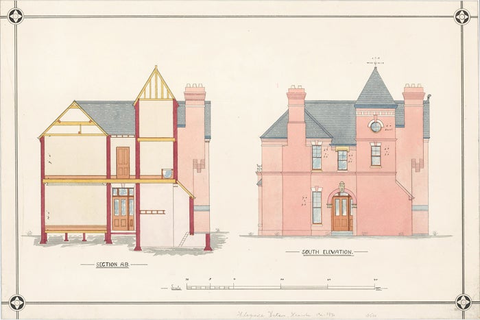 Item nr. 155260 Section A.B. and South Elevation of a Villa. F. Reginald Watson.