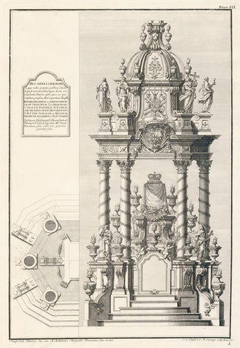 Item nr. 155310 Plate III: Huc Omnes Germani. Architetture e prospettive. Giuseppe Galli Bibiena.
