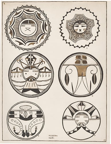 Item nr. 155576 Circular Designs, Old and Modern Hopi. American Indian Designs. Inez B. Westlake.