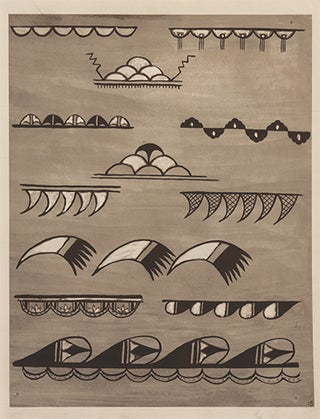 Item nr. 155577 Symbolic Cloud, Lightning and Rain motifs. American Indian Designs. Inez B. Westlake