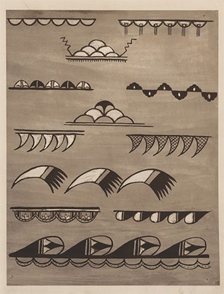 Symbolic Cloud, Lightning and Rain motifs. American Indian Designs.