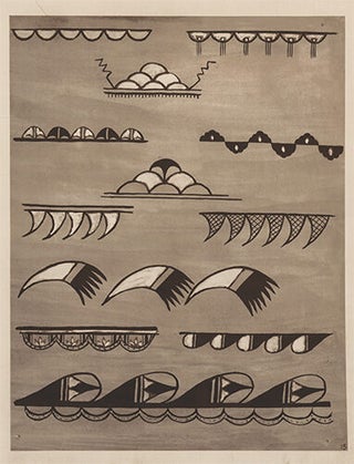 Symbolic Cloud, Lightning and Rain motifs. American Indian Designs.