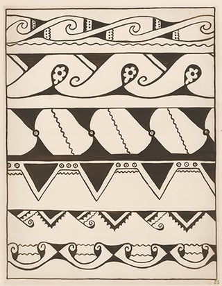Item nr. 155587 Pima Pottery Designs. American Indian Designs. Inez B. Westlake