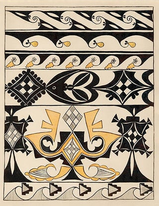 Item nr. 155588 Pima Pottery Designs. American Indian Designs. Inez B. Westlake