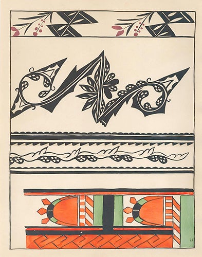 Item nr. 155591 Jemez Woven Blanket. American Indian Designs. Inez B. Westlake.