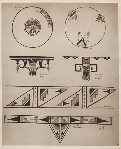 Item nr. 155597 Designs adapted from use on china. American Indian Designs. Inez B. Westlake.
