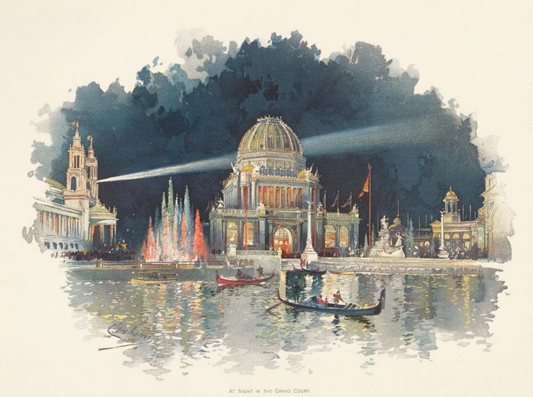 Item nr. 155734 At Night in the Grand Court. The World's Fair in Water Colors. Charles S. Graham.