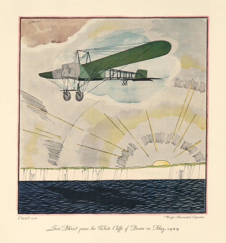 Item nr. 156423 Louis Blériot Passes the White Cliffs of Dover in May, 1909. Frank Lemon.