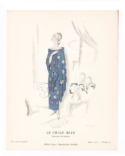 Item nr. 156601 Le Chale Bleu. Rodier. Pierre Mourgue, Gazette du Bon Ton.