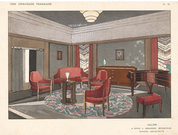 Item nr. 156695 Salon by A. Domain & Genevriere, Decorateurs. Une Ambassade Francaise. Rene Chavance.