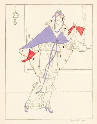 Item nr. 156817 Woman in a White Dress with a Purple Cape. Le Dessus du Panier. Zoe de...