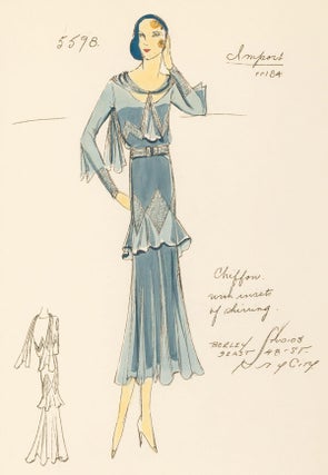 Blue Chiffon Dress.