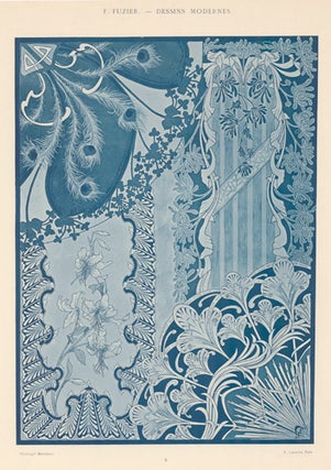 Item nr. 156849 This plate: 4. Blue and white embroidery. Dessins et Broderies Pour Costum et...