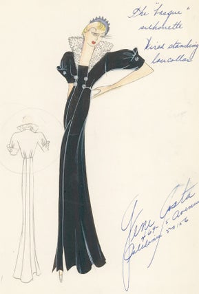 Item nr. 156871 Pl. 929, Black Dress with a White Colar. Gene Costa