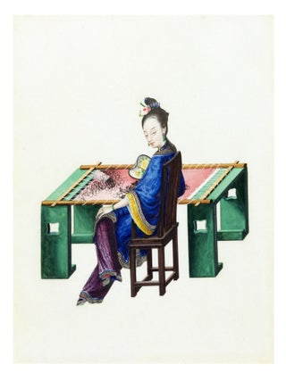 Item nr. 156879 Woman Embroidering. Cantonese School