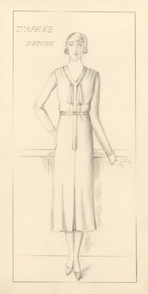 Item nr. 156909 Woman in Dress. D'apres Nature (drawn from life). French School