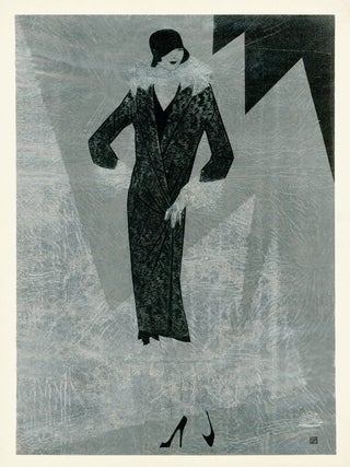 Fitted fur coat with cuffed sleeves. Trade Catalogue.