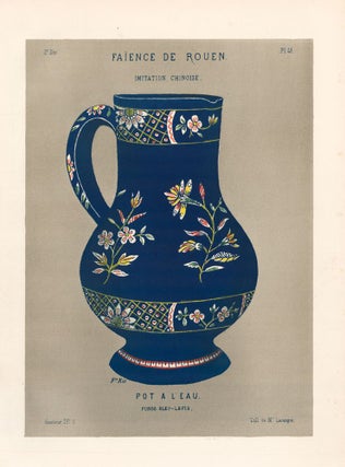 Item nr. 157027 Pot a L'eau, Fonds Bleu-Lapis. Histoire des Faiences de Rouen. Andre Pottier