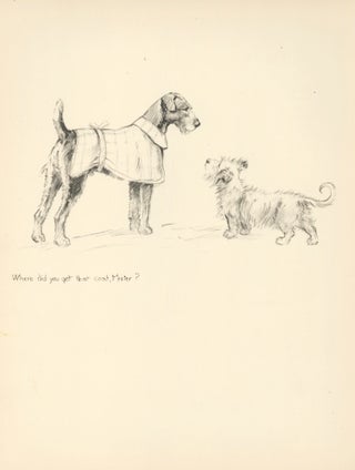 Terrier, the Suppliant. Reverse: Dog in a coat. Just Dogs: Sketches in Pen & Pencil.