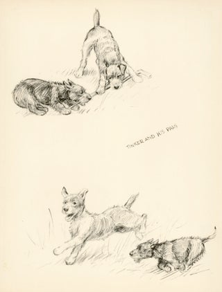 Item nr. 157328 Dogs Playing. Reverse: Dog walking. Just Dogs: Sketches in Pen & Pencil. Kathleen...