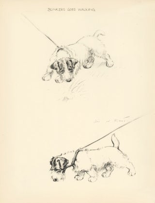 Dogs Playing. Reverse: Dog walking. Just Dogs: Sketches in Pen & Pencil.