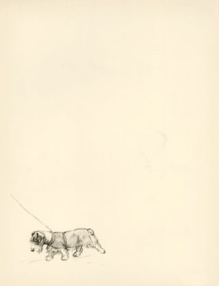 Swimming Dogs. Reverse: Terrier in a jacket. Just Dogs: Sketches in Pen & Pencil.