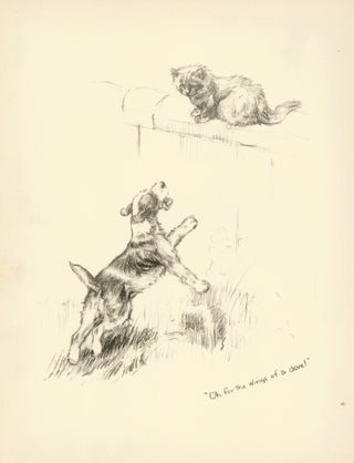 Item nr. 157335 Dog and Cat. Reverse: Pug. Just Dogs: Sketches in Pen & Pencil. Kathleen Frances...