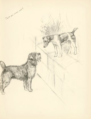 Item nr. 157340 Terrier playtime. Reverse: Sleeping puppy. Just Dogs: Sketches in Pen & Pencil....