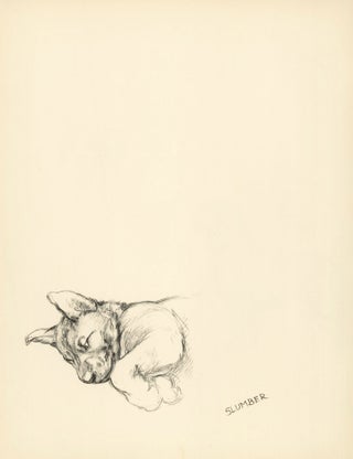 Terrier playtime. Reverse: Sleeping puppy. Just Dogs: Sketches in Pen & Pencil.