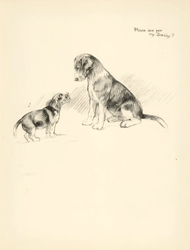 Item nr. 157342 Beagle and Puppy. Just Dogs: Sketches in Pen & Pencil. Kathleen Frances Barker.