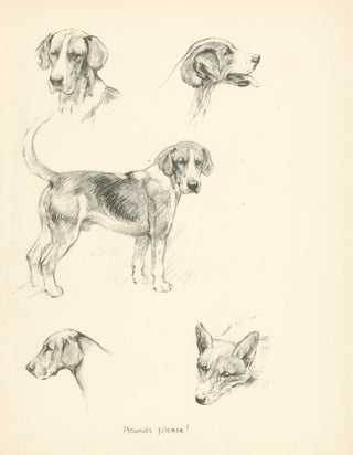 Beagle and Puppies. Reverse: Hounds please. Just Dogs: Sketches in Pen & Pencil.