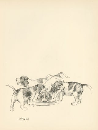Item nr. 157360 Beagle Puppies. Reverse: 'Chorister' Singing. Just Dogs: Sketches in Pen &...