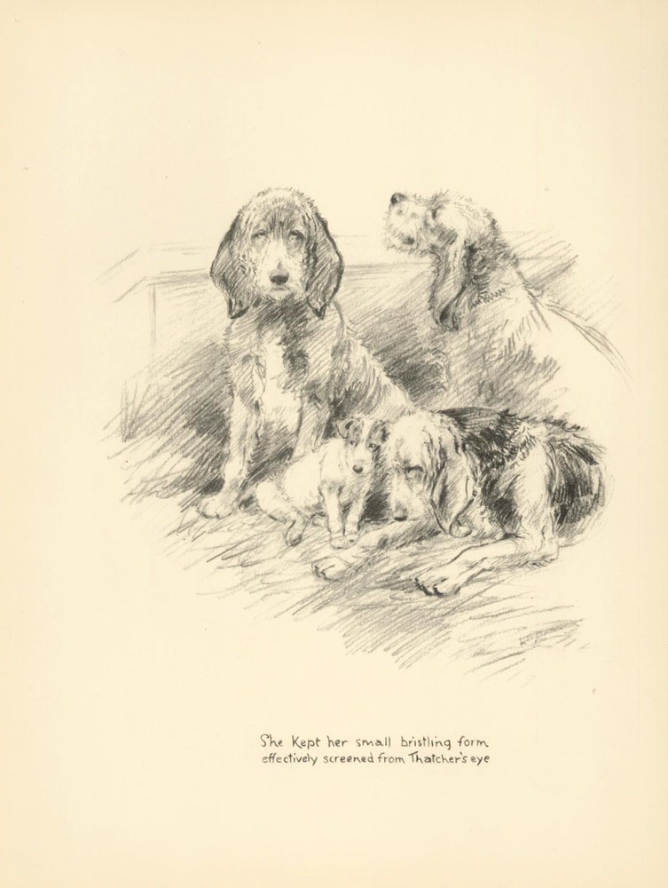 Item nr. 157367 Family of Dogs. Reverse: Otter Hunting. Just Dogs: Sketches in Pen & Pencil. Kathleen Frances Barker.